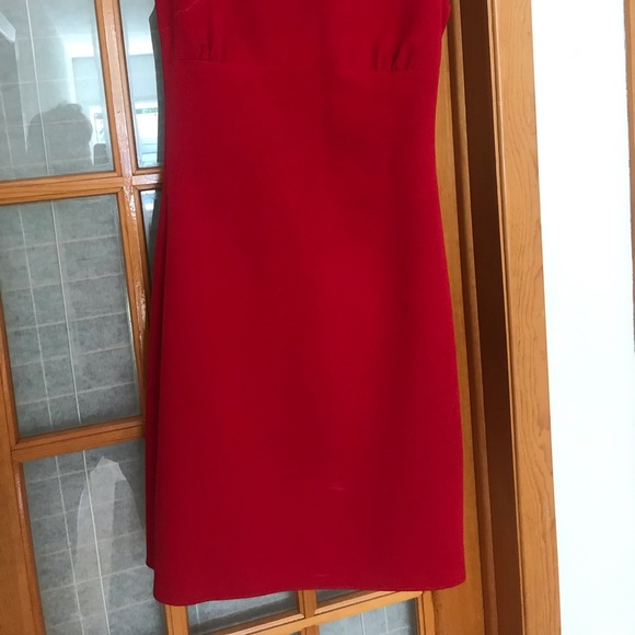 Red dress with jacket custom made size S as new zipper in back - Picture 5 of 5